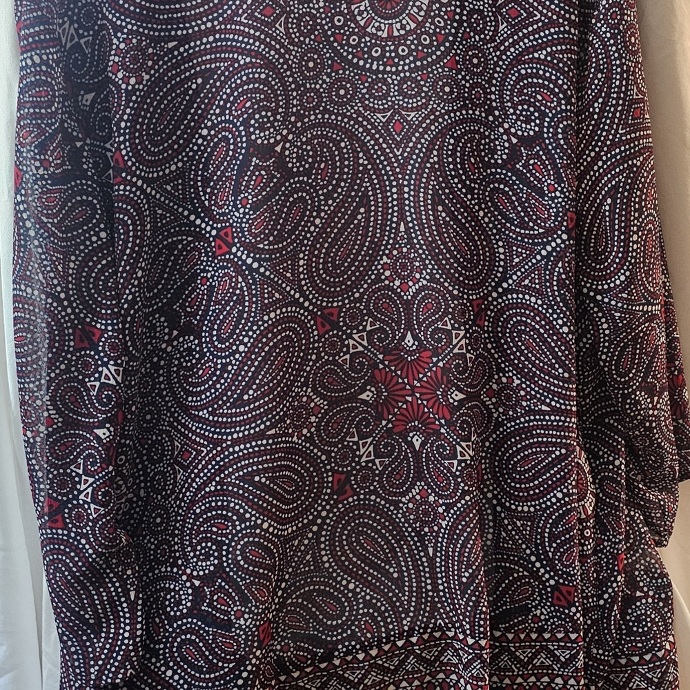 Paisley Patterned Open Front Cardigan - Picture 3 of 8
